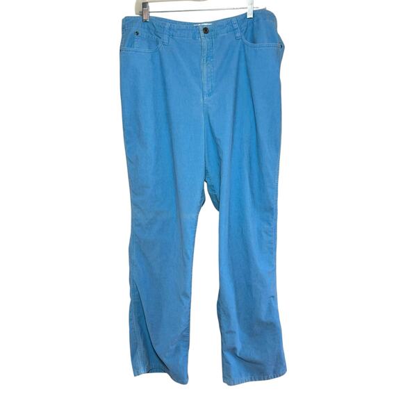 Talbots Straight Leg Stretch Blue Corduroy Pants Plus Size 18 - Picture 2 of 8